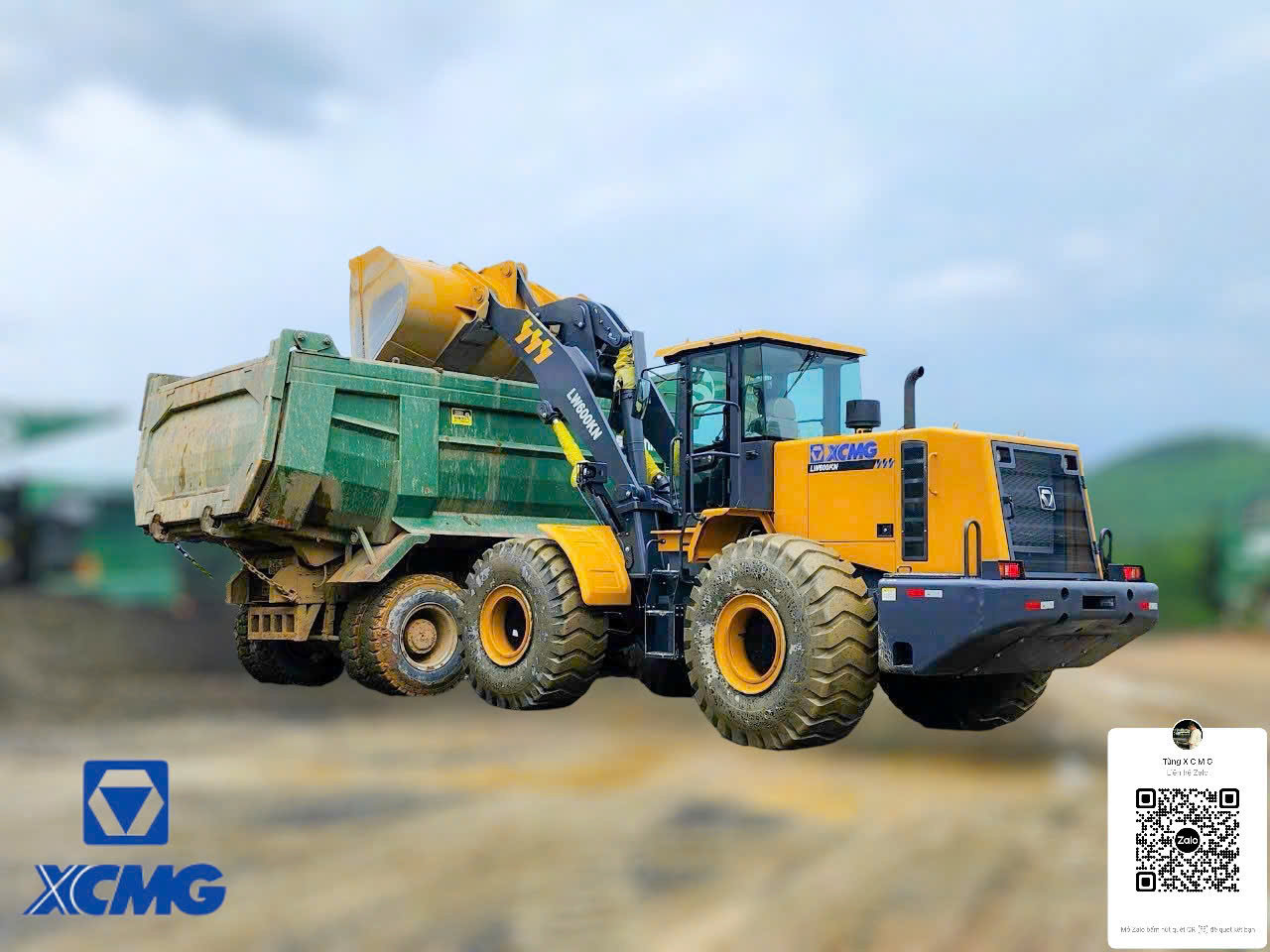 máy xúc lật lw600kn vận hành tại mỏ