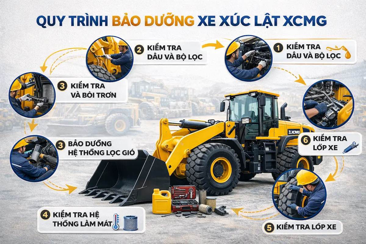 Quy Trình Bảo Dưỡng Giúp Máy Xúc Lật XCMG Bền Bỉ Trên 10 Năm